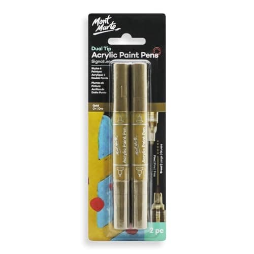 Mont Marte Acrylic Paint Pens Dual Tip Gold 2pc
