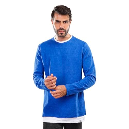 Coup 1600255 Fashionable Long Sleeve Sweatshirt for Men, Small, Blue Dryer