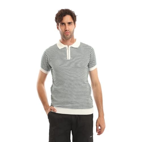 Andora Mens Knitted Striped Short Sleeves T-Shirt (pack of 1)