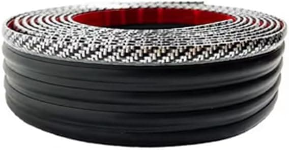 Universal Front/Rear Bumper Lip for Car, Scratch Protection Strip with Rib Pattern Carbon Edge, Cuttable and Flexible, Suitable for Cars and SUVs (4M Length 6cm Width) - SA CAR Auto part