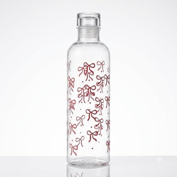 500ml Acrylic Water Bottle with Indicator for Daily Use and Airtight Transparent Bowknot Water Bottle for Home Work College Trip.