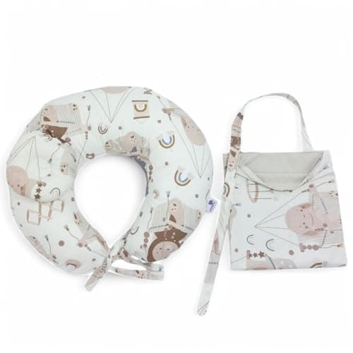 Baby Nursing Pillow with Carry Bag, Star and Moon Theme, Breastfeeding Support Cushion bs3 Body positioner