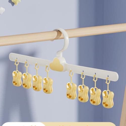 Rotating Socks Hanger with 8 Strong Clips for Underwear Drying Rack
