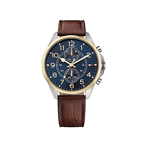 Tommy Hilfiger Men's Blue Dial Leather Band Watch - 1791275