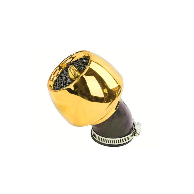 KaberTrade High Performance Motorcycle Sports Air Filter Cleaner Anti-Rust to Increase Air Flow and Torque Universal Adjustment Filter (Gold, Hole:3.5/4.2/4.8cm, Height:12cm, Code:10441) Engine air filter