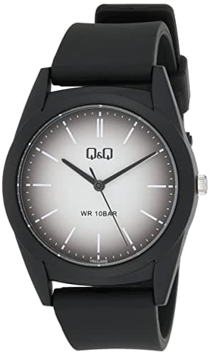 Q&Q Watch for Men, Quartz Movement, Analog Display, Black Resin Strap-VS22J009Y