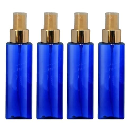 4 Pieces Fine Mist Spray Bottle Set 120ml Refillable Cosmetic Bottles Empty Plastic Spray Bottles Blue