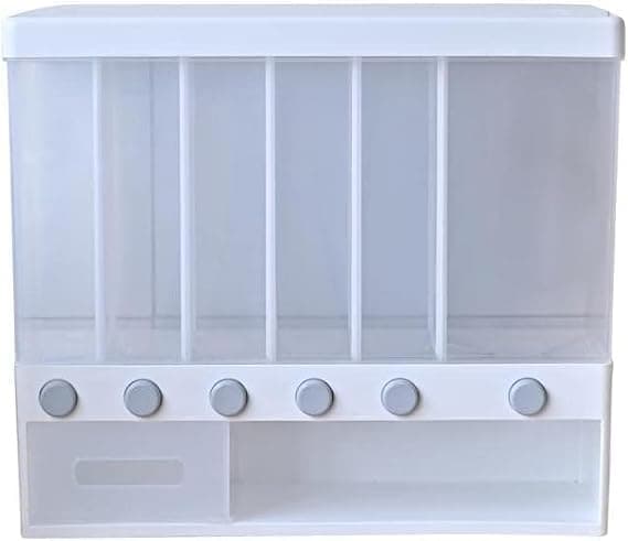 Jumbo Legume Container 6 Compartments - Practical Storage Organizer for Legumes, Grains, Dry Ingredients Helps Organize Kitchen and Easy Access to Contents During Daily Use (W) Storage box