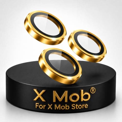 X Mob Camera Lens Protector Rings Compatible with (Gold, IPhone 13 Pro) 9H Tempered Glass Camera Lens Screen Protector Ultra-Thin Aluminum Alloy Lens Screen Protector