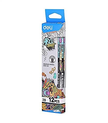 Deli u53300 graphite pencil 2b pack of 12 pieces - multi color Writing instrument