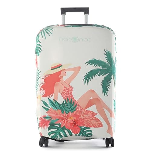 natOnat Travel Luggage Cover Protector - Suitcase Cover - Stretchy, Washable Spandex & Polyester - Protects Against Dirt & Scratches - Glamora - Fits 72-81 CM Height (Solora, X Large)