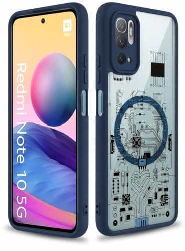Compatible with Redmi Note 10 (5G) Electronic Clear Hard Case Shockproof Durable Material Gives Your Phone Hard Protection and Premium Look (Navy) Portable electronic device cover