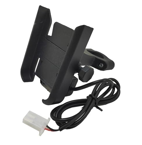Mobile Phone Holder for Motorcycle, Motorcycle, Scooter, Anti-Shake, Rotatable, Adjustable, Metal Mount Suitable for Most Mobile Phones (Jadon - USB Charger-Black) - KaberMisr Portable electronic device mount