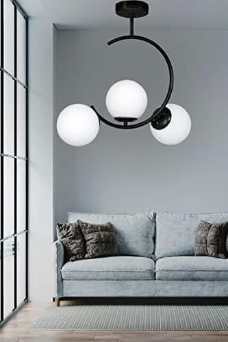 Generic Pendant Light 3 Bulb Without Bulbs 40x45x40cm Black Light fixture