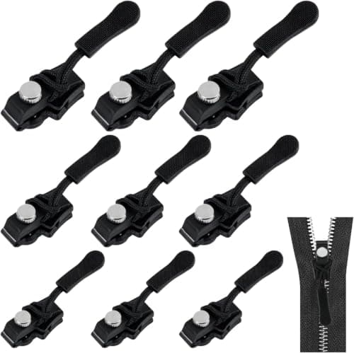 4 Piece Emergency Zipper Repair Kit Universal Instant Replacement Slider Set for Clothes Jackets Bags Tents Easy No Sewing Installation Tool Zipper fastener