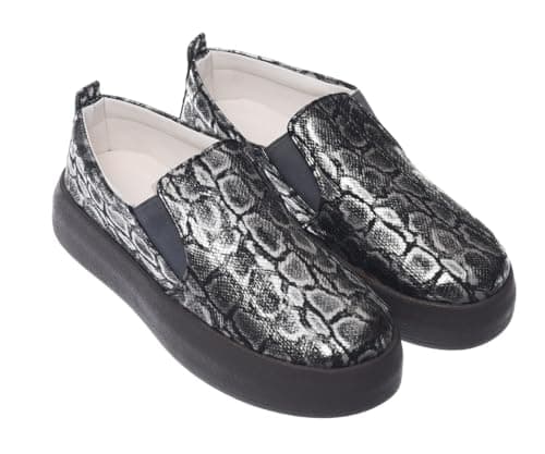 B&W womens B&W-W081-Grey Sneaker Shoes