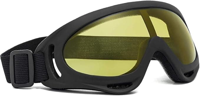 Adjustable Glasses UV Protection Glasses Anti-dust Motorcycle Goggles Outdoor Tactical Sunglasses Protection (Medium - Black Yellow) - SA CAR Safety glasses
