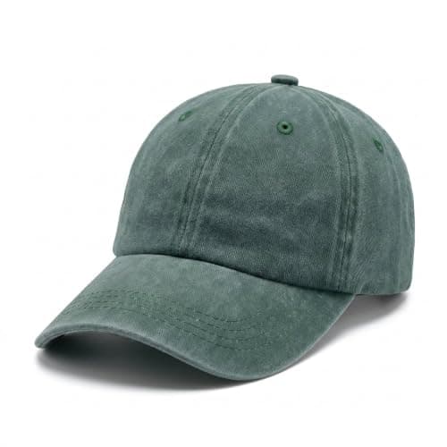 Washed Denim Baseball Cap for Men and Women | 100% Cotton Dad Hat | Adjustable Metal Strap | Vintage Classic Design | Sun Protection for Daily Use and Sports