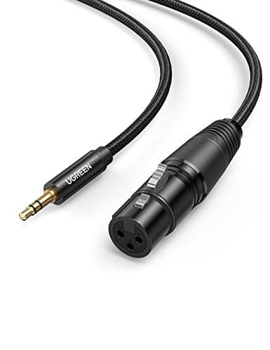 UGREEN 3.5mm to XLR Cable Male to XLR Female Microphone Cable Compatible with Cell Phones, Laptops, Microphones, Speakers- (2M- Black) Electronic cable