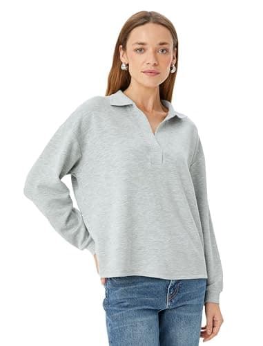 KOTON womens Polo Neck Sweatshirt Sweatshirt