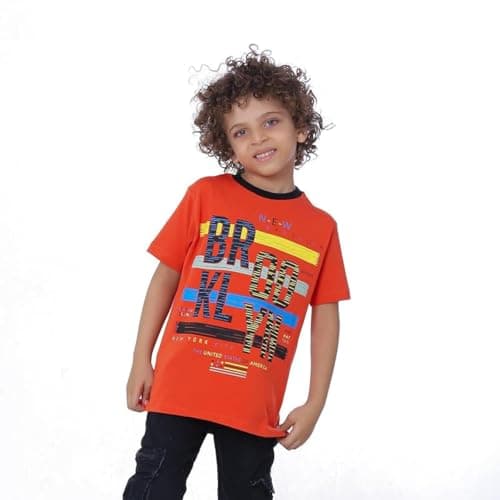 BEBO Boys Half Sleeve Printed T-Shirt 4 Years Brick-12347_Brick_4_24