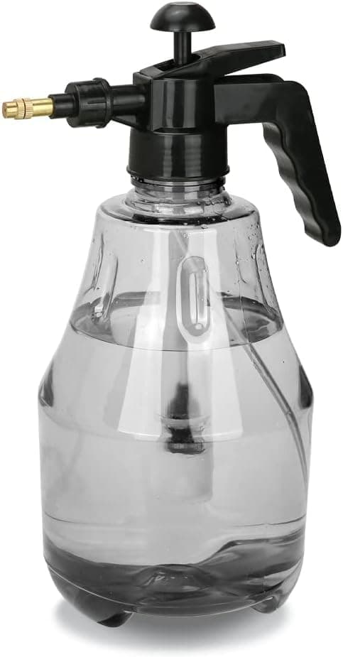 Manual Pressure Sprayer for Watering Plants, 1.5 Liter Capacity, Clear | Brass Nozzle, Compressive, Garden, Clear Reservoir, Lightweight Pump sprayer