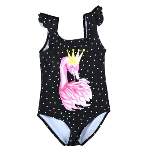 Mix&Max Girls Waterproof Sleeveless Swimsuit Printed Crown One Piece Swimsuit (pack of 1)
