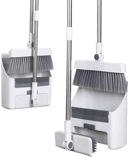 3 in 1 Dustpan, Broom and Cleaning Brush Set, Long Handle for Easy Cleaning of Narrow Floors and Corners, Practical Folding Design, Easy Storage and Convenient Daily Use