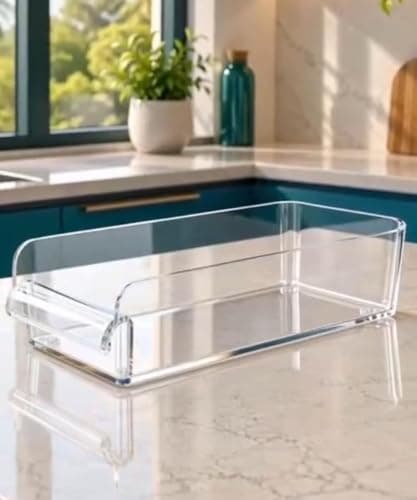 Generic Acrylic organizer with handle, Suitable for the fridge, office, or bathroom, Stackable design, 3.8-liter capacity, .sa