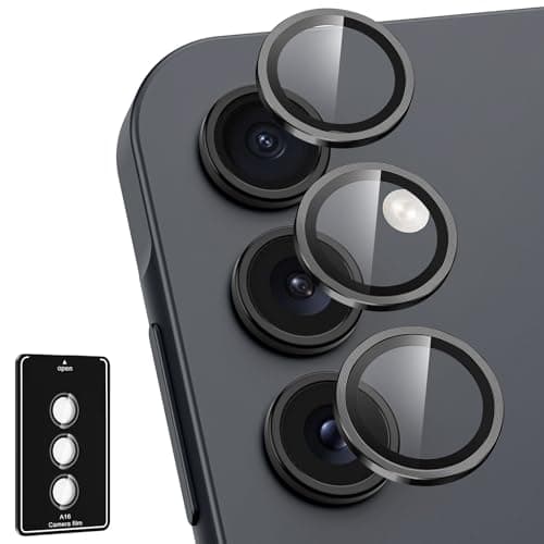 Avocase for Samsung Galaxy A16 Camera Lens Protector, Individual Metal Ring Tempered Glass Lens Cover, [Strong Adsorption] Scratch Resistant Ultra-Thin HD Clear Lens Cover, 1 Set-Black