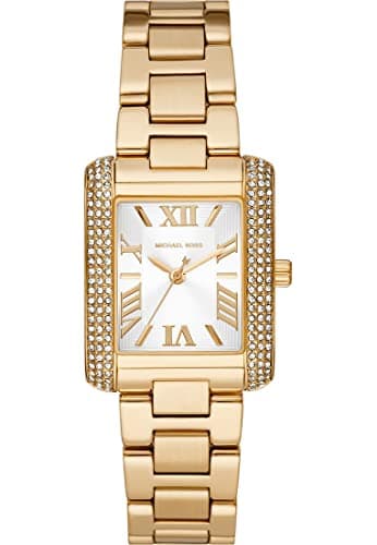 Michael Kors Women's Emery Three-Hand, Gold-Tone Stainless Steel Watch, MK4640, Gold, bracelet