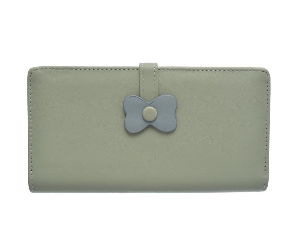 B&W Flower Clips Wallet, 045 Blue