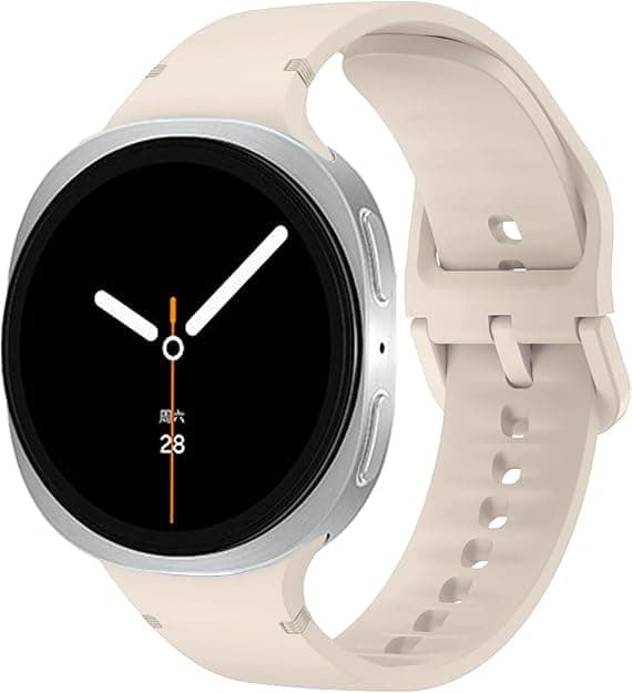 Sport Band for (Compatible with Samsung Galaxy Watch 8) Band 40mm 44mm/8 Classic 46mm Men Women,No Gap Soft Silicone Rubber Replacement Strap Waterproof Wristband