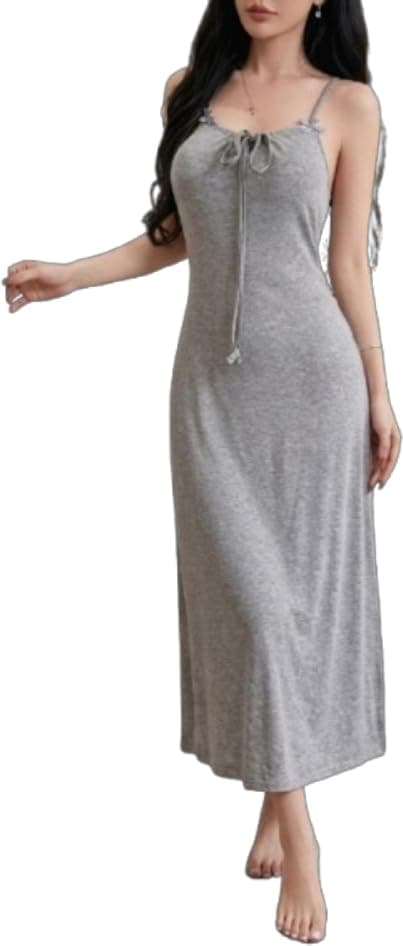 Long Lingerie Dress Grey | Breathable Material