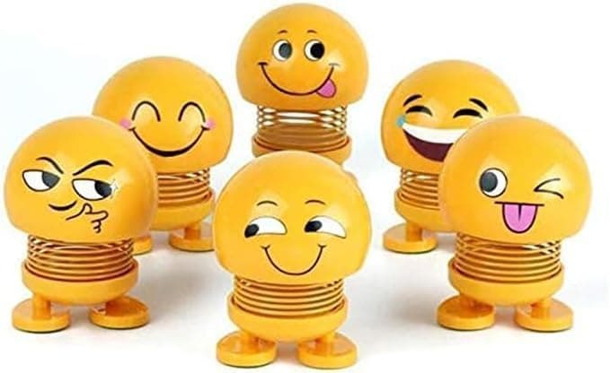 SACAR 6pcs Mini Random Shape Figurines Set Creative Car Office Decoration Shifting Head Stress Relief Emoji Car Accessories
