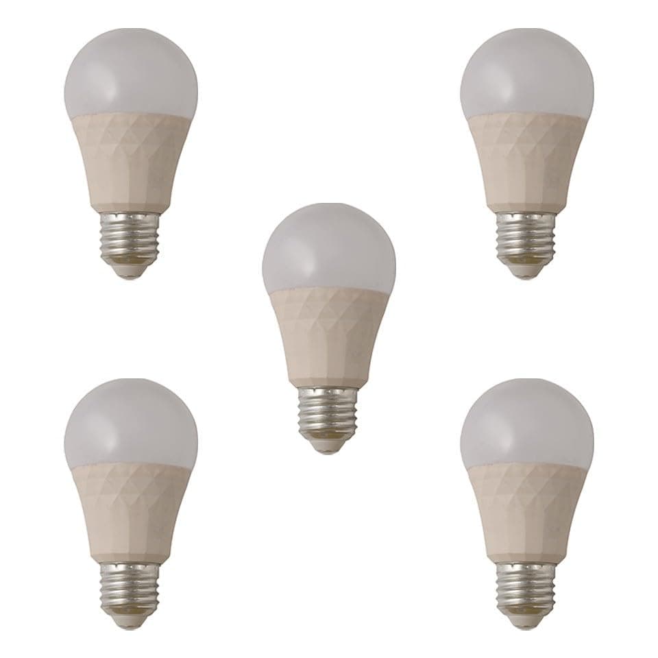 El Rawda Pack of 5 LED Bulbs – 9.5W E27 Base, Daylight White, Energy-Saving Light Bulbs for Home & Office Use