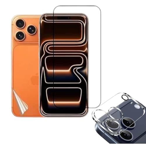 BESHYAKA (3-in-1 Set) For iPhone 17 Pro Max - Tempered Glass Front Screen + Hydrogel Back Protector + Camera Lens Glass– Full Coverage, HD Clear, Anti-Scratch, Easy Install, Case Friendly