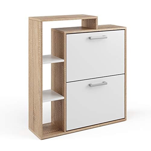 Vicco Orlando Shoe Tidy, White/Sonoma, 80 x 90 cm Cabinet