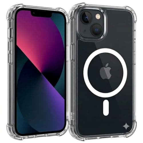 Protective Cover (Compatible With iphone 13 mini), Magnetic Clear Case With Raised Edges, Shockproof And Slim For (Clear) Cellular phone case