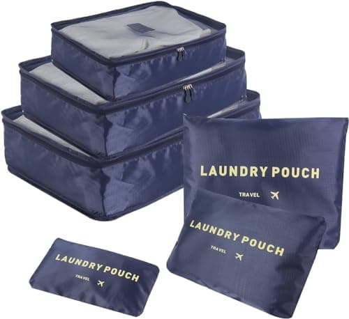 6-Piece Travel Luggage Organizer Set Packing Cubes for Suitcase and Closet Storage bag