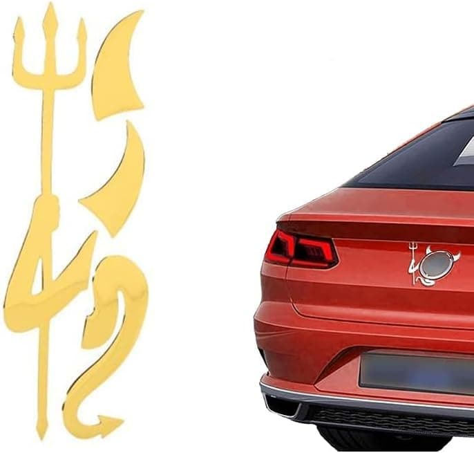 KaberTrade Demon Car Emblem Stickers Decal Paper Car Decal Sticker Decal Decoration Logo Universal Fit for All Cars (Gold,Code:9015)