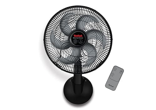 Tefal Silence Force Wall Fan with Remote Control, 16 Inch, 3 Speeds, Black - VG4151EE