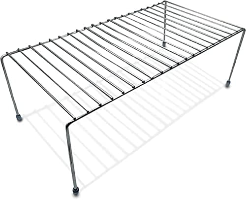 Multi-Purpose Metal Shelving | Kitchen Shelf | Dish Drainer Rack | Grid Shelving | 40 x 21 x 15 cm (Black) Storage rack