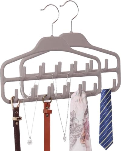 Multi-Purpose 11 Hook Closet Organizer Hanger for Belts Ties and Scarves