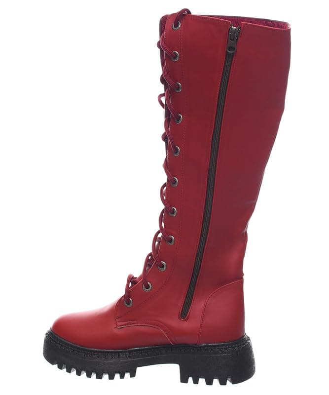 B&W womens B&W-W064-Burgundy Sneaker Boot