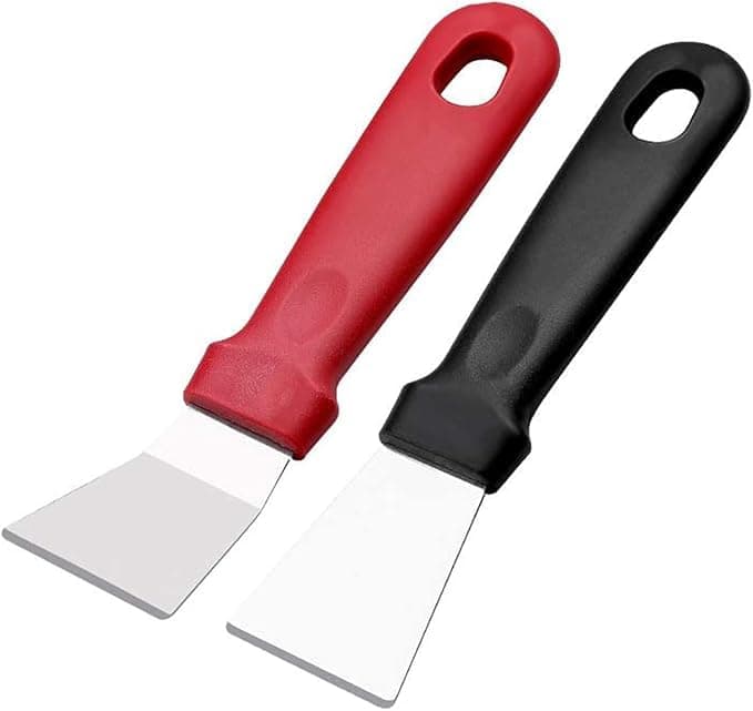 2PCS Stainless Steel Cleaning Scraper, Heavy Duty Kitchen Shovel Scraper for Stove, Pot, Pan, Oven, Glue Removal, Grease Cleaning & Ice Defrosting Tool