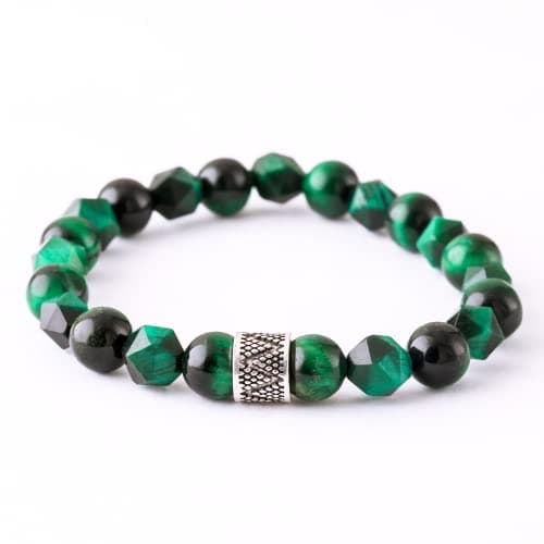 925 Silver Toy Green Tiger Eye Stone Bracelet
