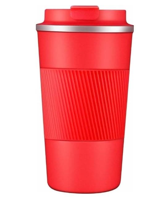 hanso Coffee Cup Stainless Steel Vacuum Mug Keeps Drinks Hot & Cold thermal coffee mug double wall BPA-Free, Travel Mug -, Leak-proof Lid, 380ml (Red)