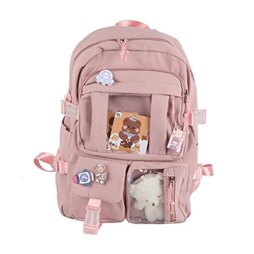 Fauitay Kawaii Large Capacity Backpack Cute Bear Accessories Backpack for School Multiple Pockets Japanese School Bag for Teen Girls