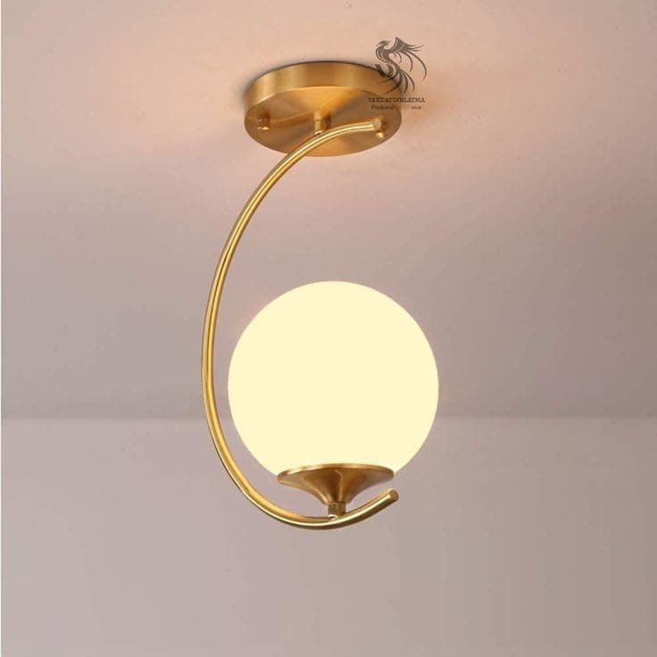 Generic Pendant Light 1 Bulb Without Bulbs 30x20x30cm Gold Edg_35